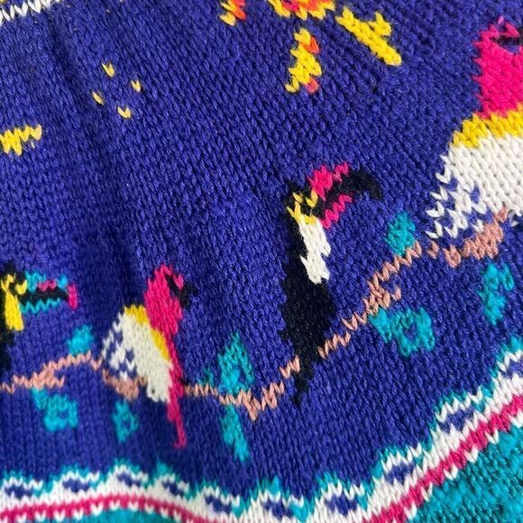 Woolrich Women's Grandma Ribbed Crew Neck Pullover Sweater Blue Large - Picture 3 of 4